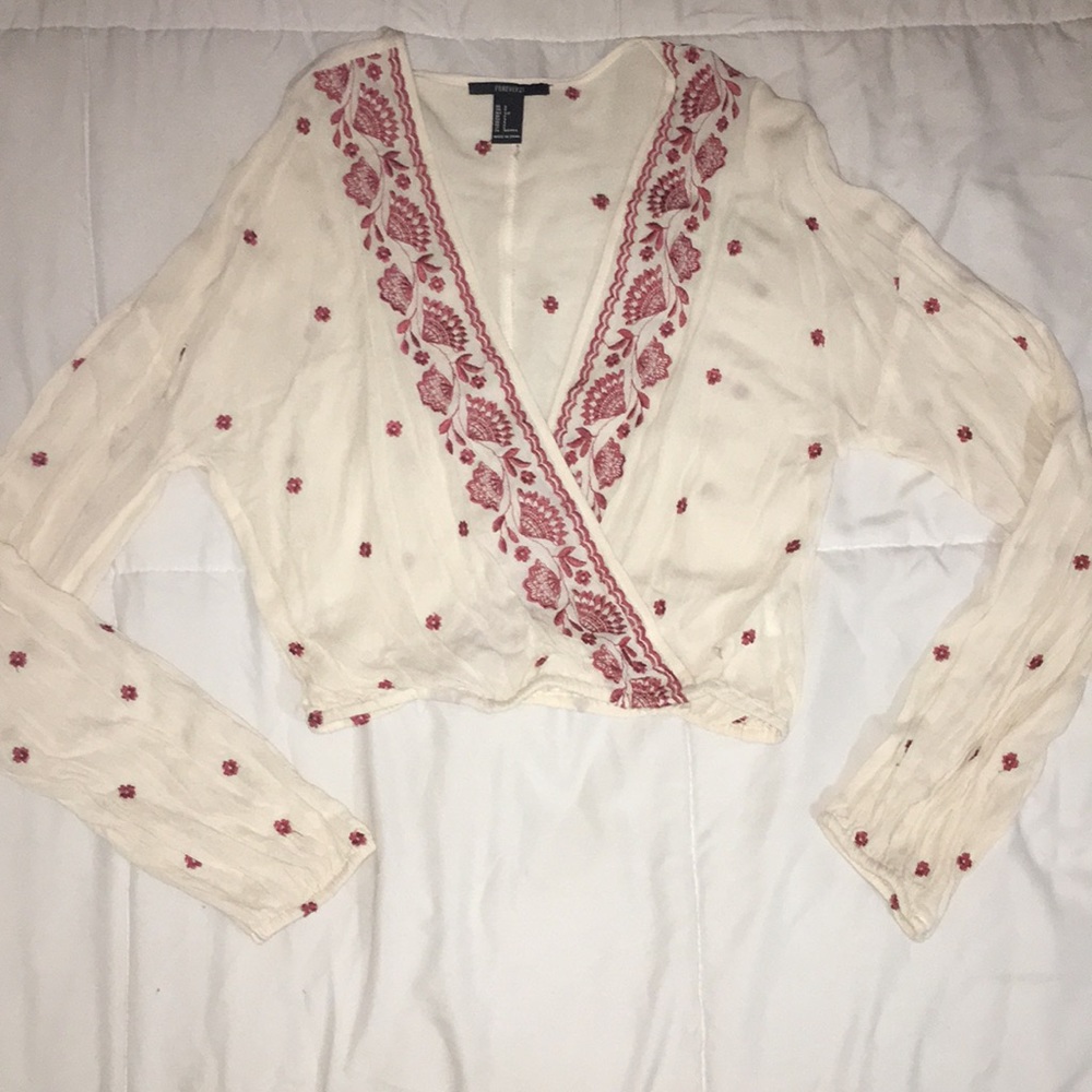 Cream crop top